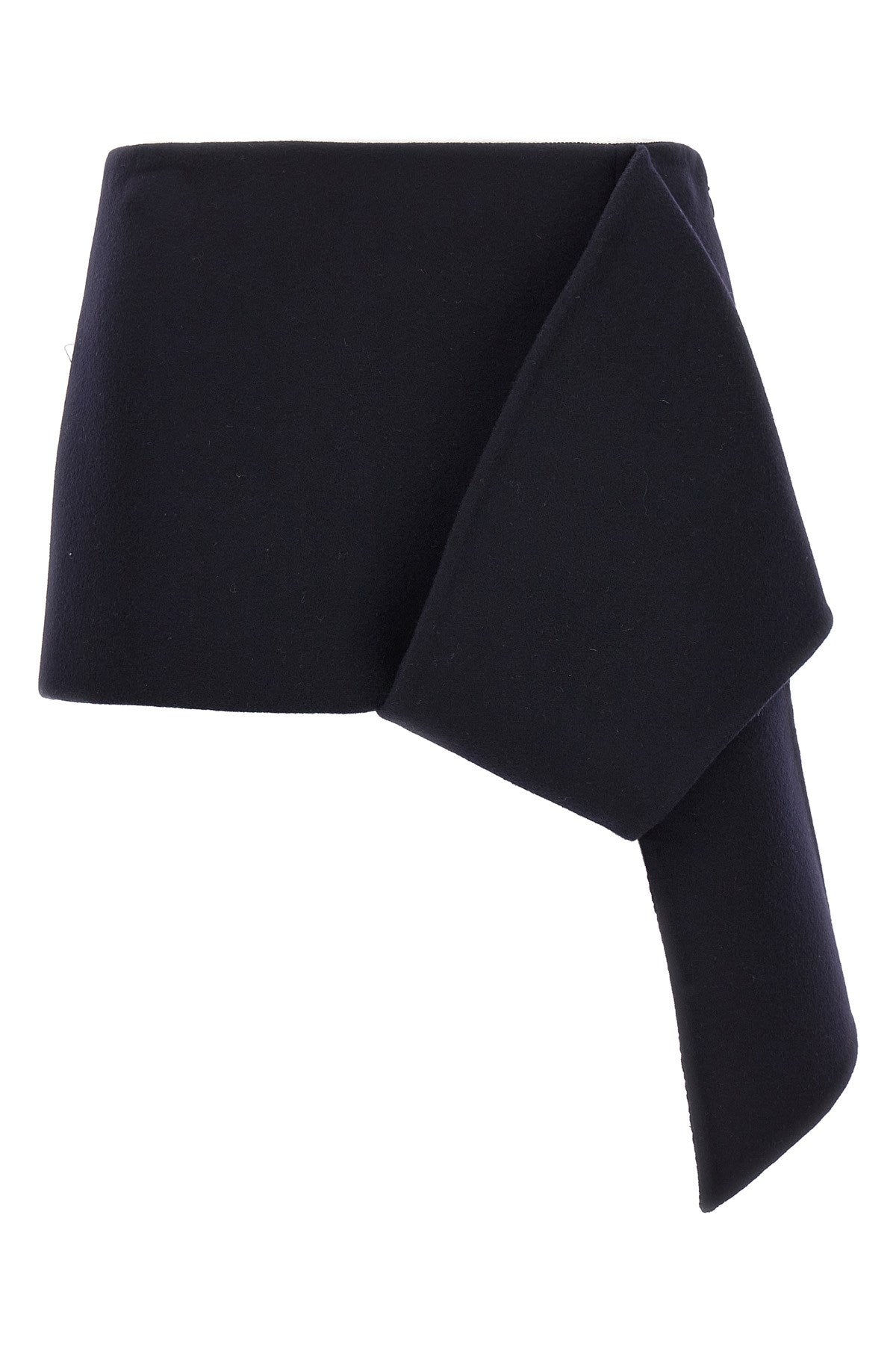 Prada Women Midnight Blue Wool Blend Mini Skirt by Luosophy