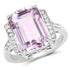 6.33 Carat Genuine Amethyst & White Topaz .925 Sterling Silver Ring  DestGlow