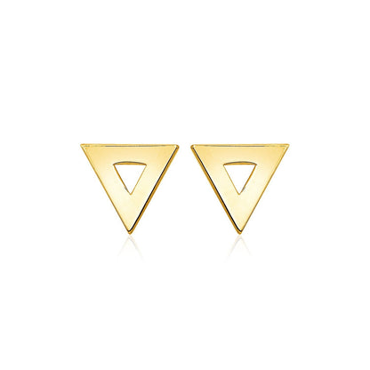14k Yellow Gold Polished Open Triangle Post Earrings by Bids.com