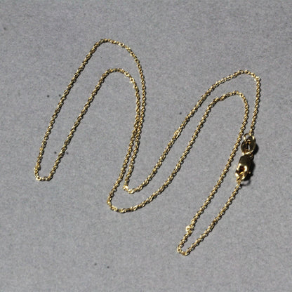 18k Yellow Gold Diamond Cut Cable Link Chain (0.80 mm) by Bids.com