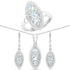 4.50 Carat Genuine Blue Topaz and White Topaz .925 Sterling Silver 3 Piece Jewelry Set (Ring, Earrings, and Pendant w/ Chain) by Bids.com