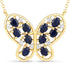 2.16 Carat Genuine Blue Sapphire and White Zircon .925 Sterling Silver Necklace by Bids.com