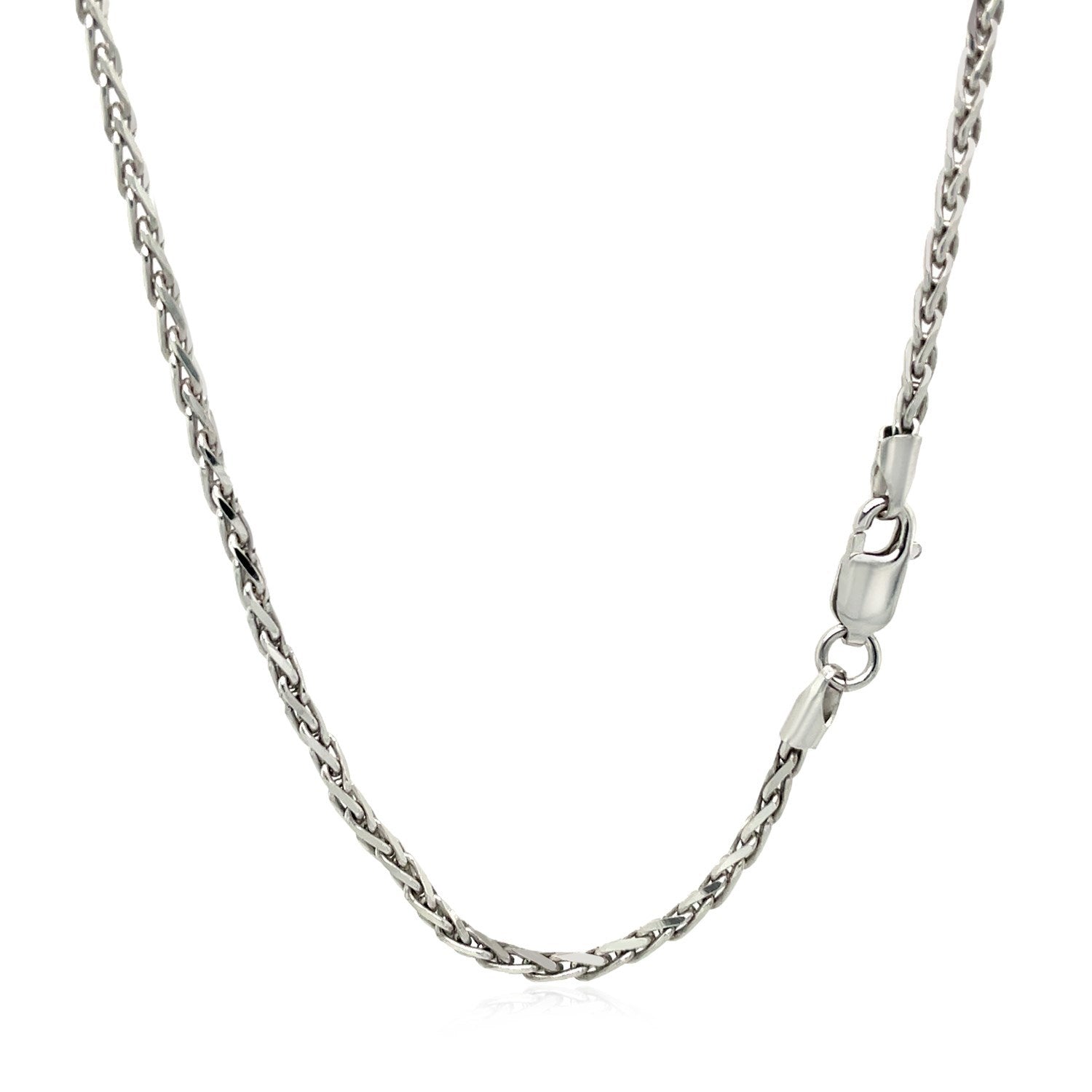 2.2mm Sterling Silver Rhodium Plated Wheat Chain by Bids.com