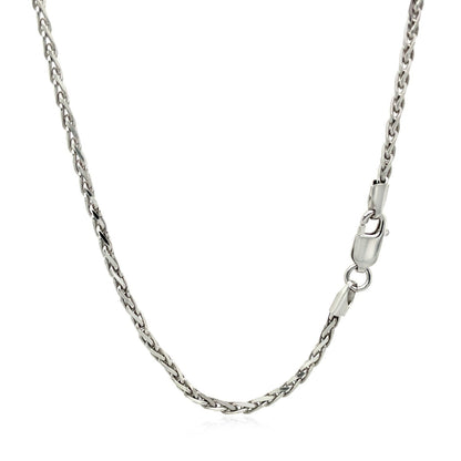 2.2mm Sterling Silver Rhodium Plated Wheat Chain by Bids.com