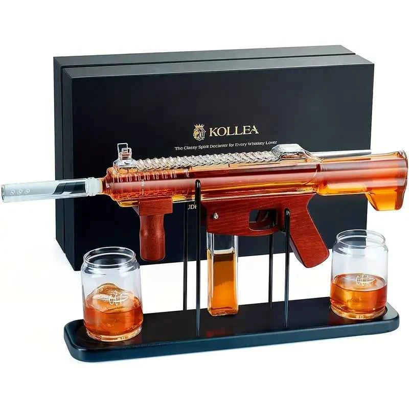 M-16 Machine Gun Whiskey Decanter Set