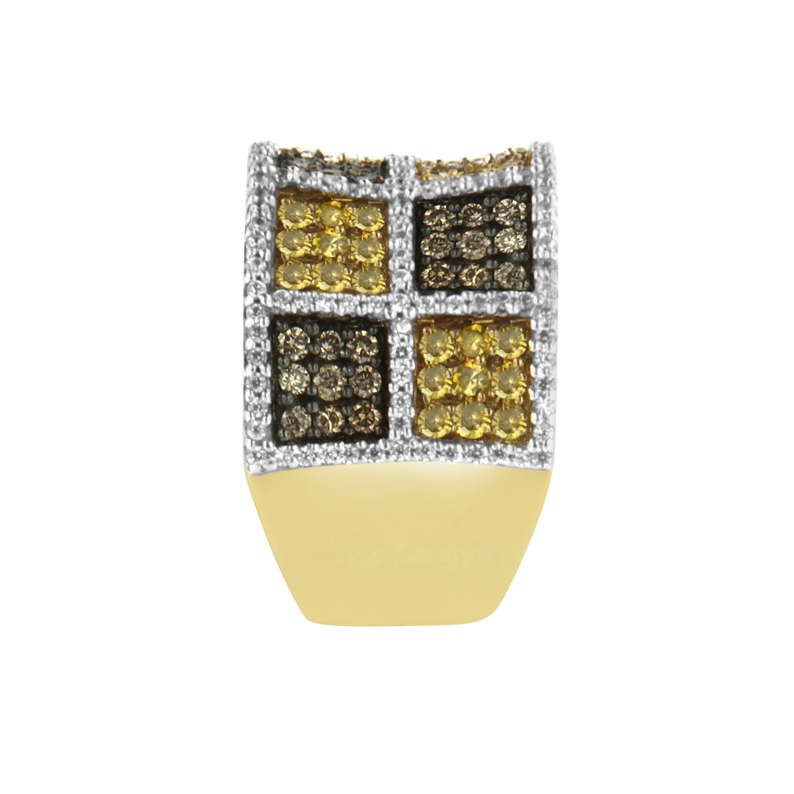 14KT Yellow Gold Champagne, Yellow and Round Diamond Band Ring (1 1/2 cttw, H-I Color, I1-I2 Clarity) by Bids.com