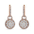 18K Rose Gold 1 1/2 Cttw Round Shaped Diamond Composite Drop and Dangle Leverback Earrings (F-G Color, VS1-VS2 Clarity)  DestGlow