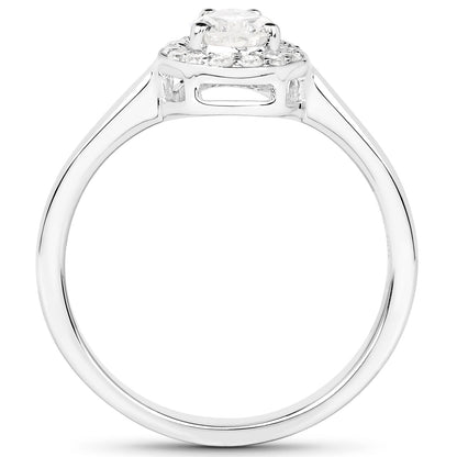 14K White Gold 0.64 Carat Genuine White Diamond Ring by Bids.com