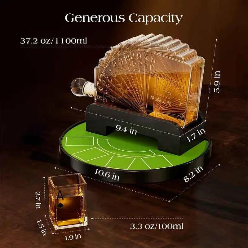 Poker Night Whiskey Decanter Set
