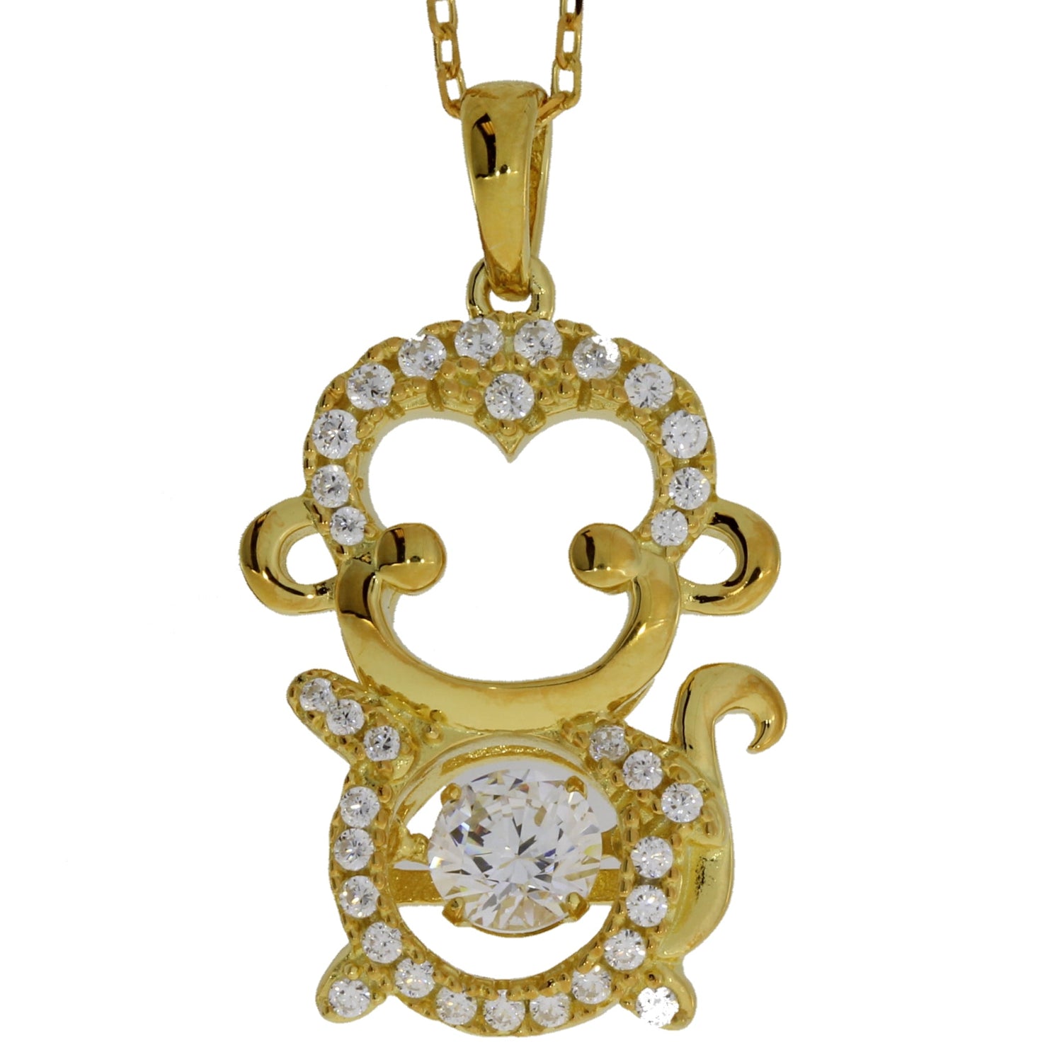 Genuine Silver and CZ Dancing Pendants Sterling Silver by Bids.com