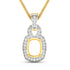 0.25 Carat Genuine White Diamond 14K Yellow Gold Semi Mount Pendant - holds 9x7mm Cushion Gemstone by Bids.com