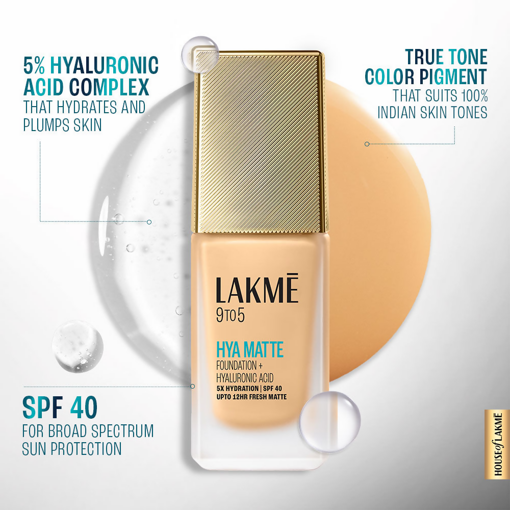 Lakme 9to5 Hya Matte Foundation + Hyaluronic Acid - Cool Cocoa