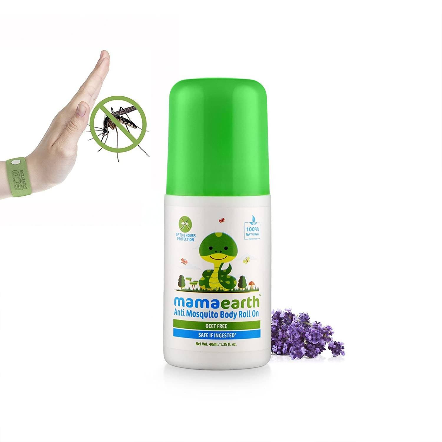 Mamaearth Natural Anti Mosquito Body Roll On For Kids with Citronella Eucalyptus &amp; Lemongrass Oil