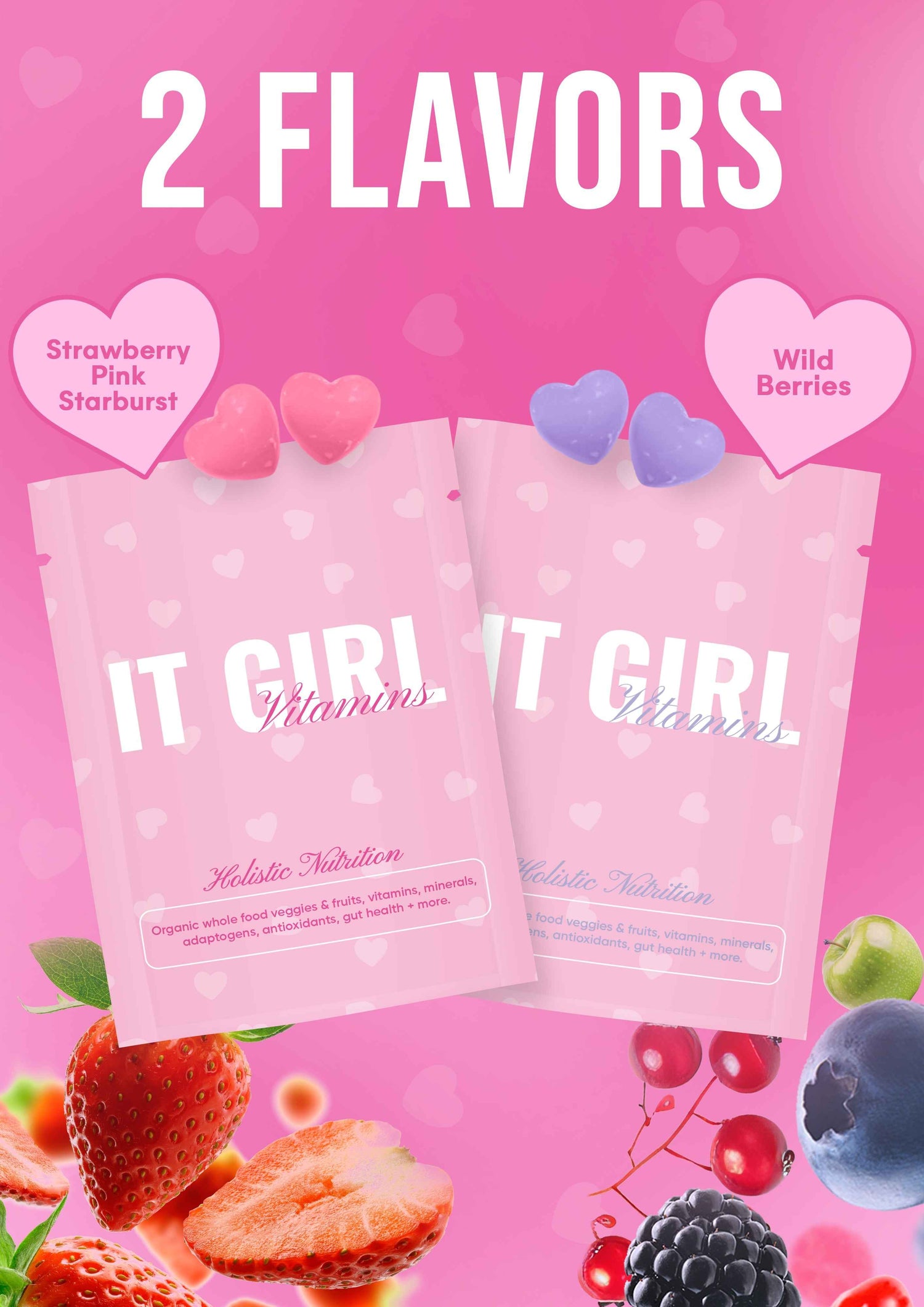 It Girl Snack - Superfoods Greens Gummies in Pink Starburst Flavor