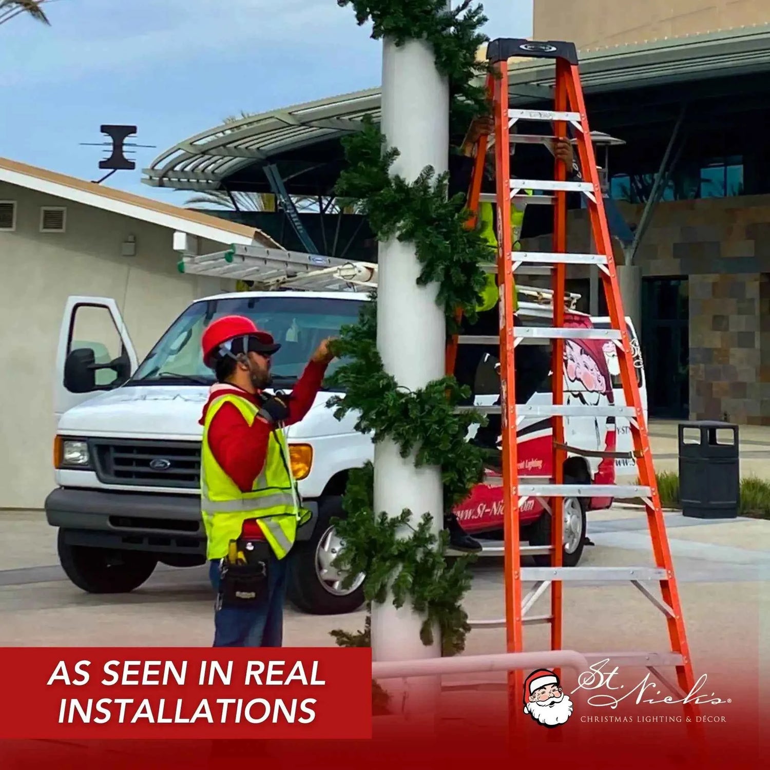 Green Garland with Warm White Lights |  99&