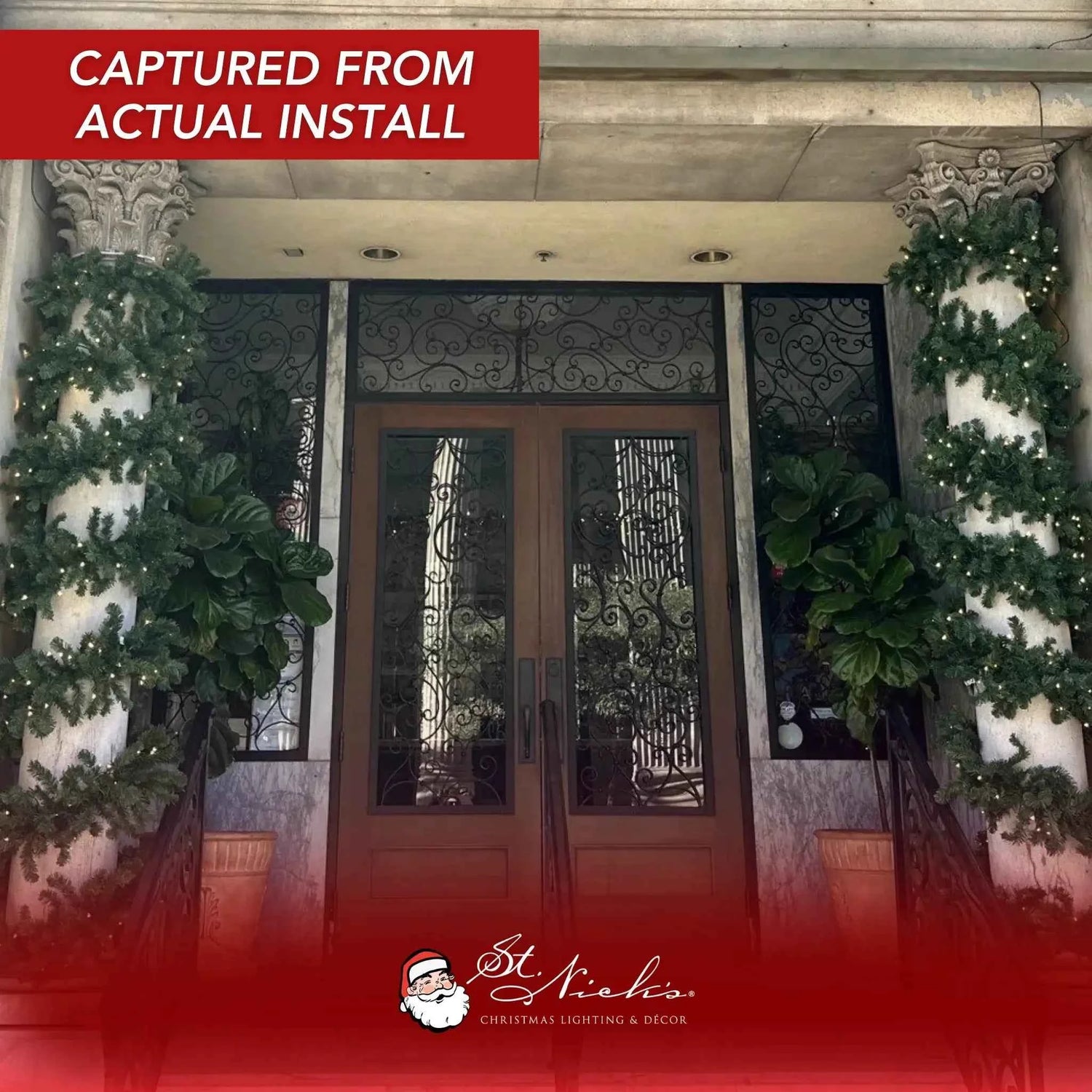 Green Garland with Warm White Lights |  99&