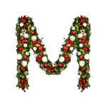 9'x14" Pre-Decorated Garland with Warm White Lights Red/White/Silver