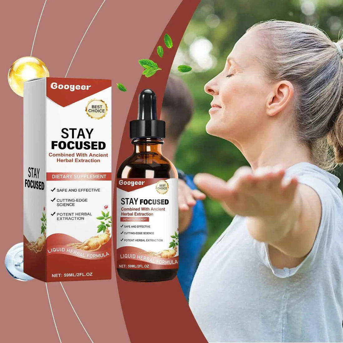 Googeer 59ml Ginseng Extract Drops Dietary Supplement Enhance Energy Immune Relieve Fatigue Herbal Health Entrance Drops