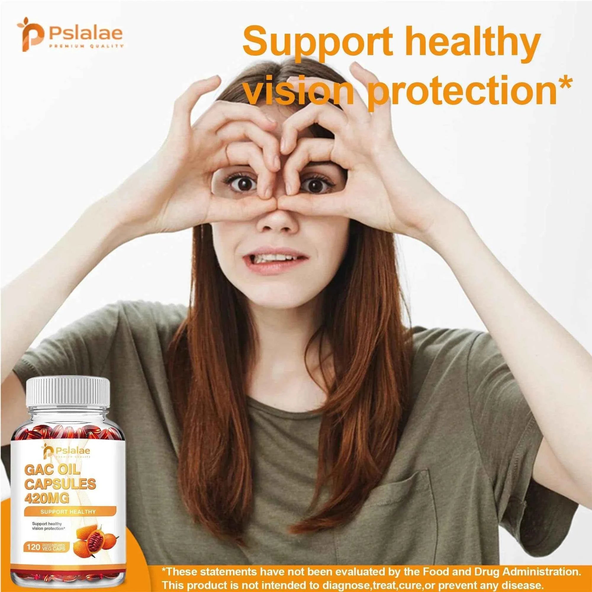 Gac Oil 420mg - Vision Protection, Gastrointestinal Support, Cholesterol Reduction - 120 Capsules