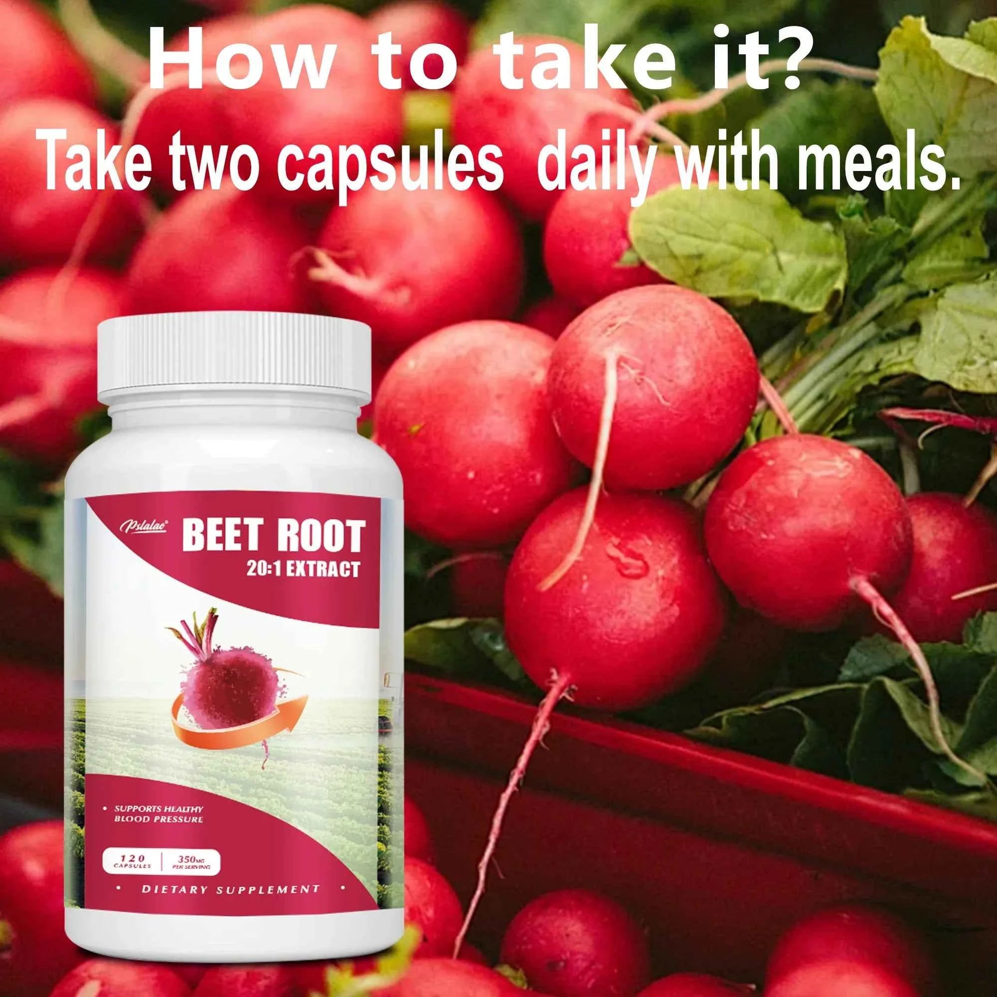 Beet Root Supplement 120 Capsules Supports Blood Pressure Athletic Performance Digestive Health Immune System