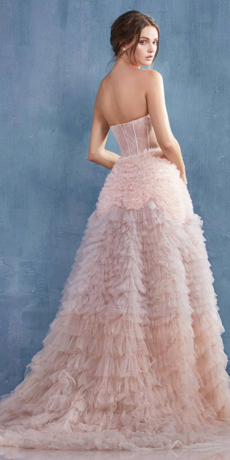Andrea &amp; Leo A0767 Tiered Long Formal Dress Corset Back Strapless