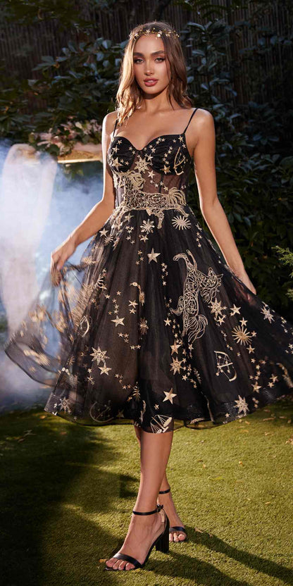 Andrea &amp; Leo A0823 Illusion Bodice Short Prom Dress with Corset Back