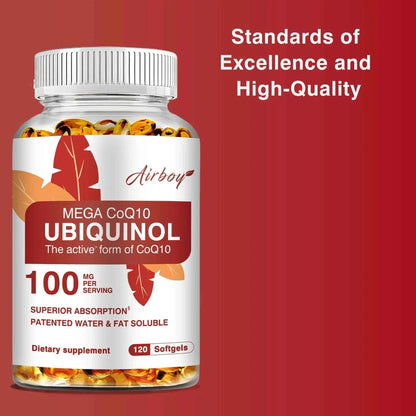 Ubiquinol CoQ10 100mg - Antioxidant, Support Brain, Heart &amp; Cardiovascular Health, Balance Blood Pressure - 120 Capsules