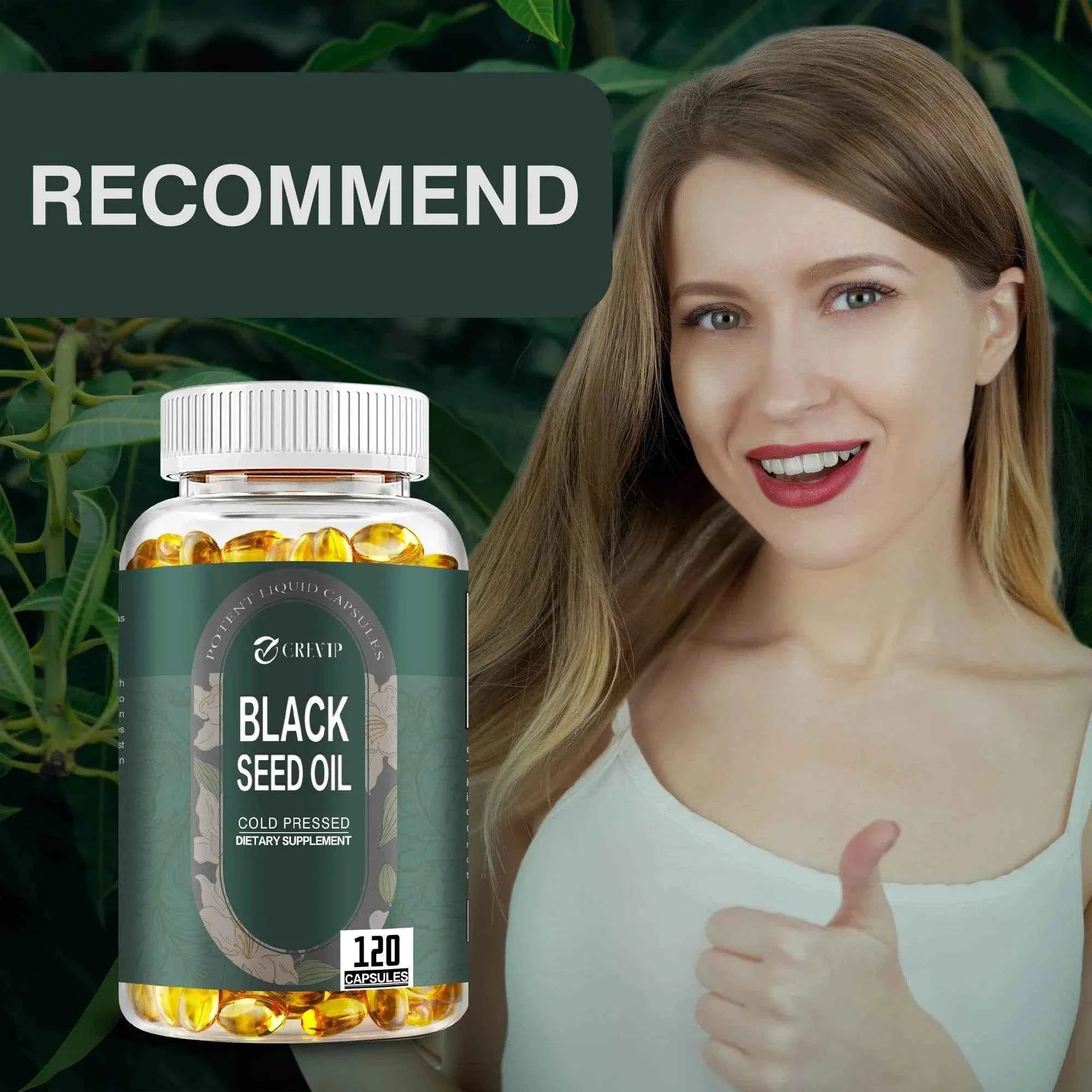 Black Seed Oil - Supports Skin, Digestion, Joints, Immune Health, Promotes Hair Growth - 120 Capsules