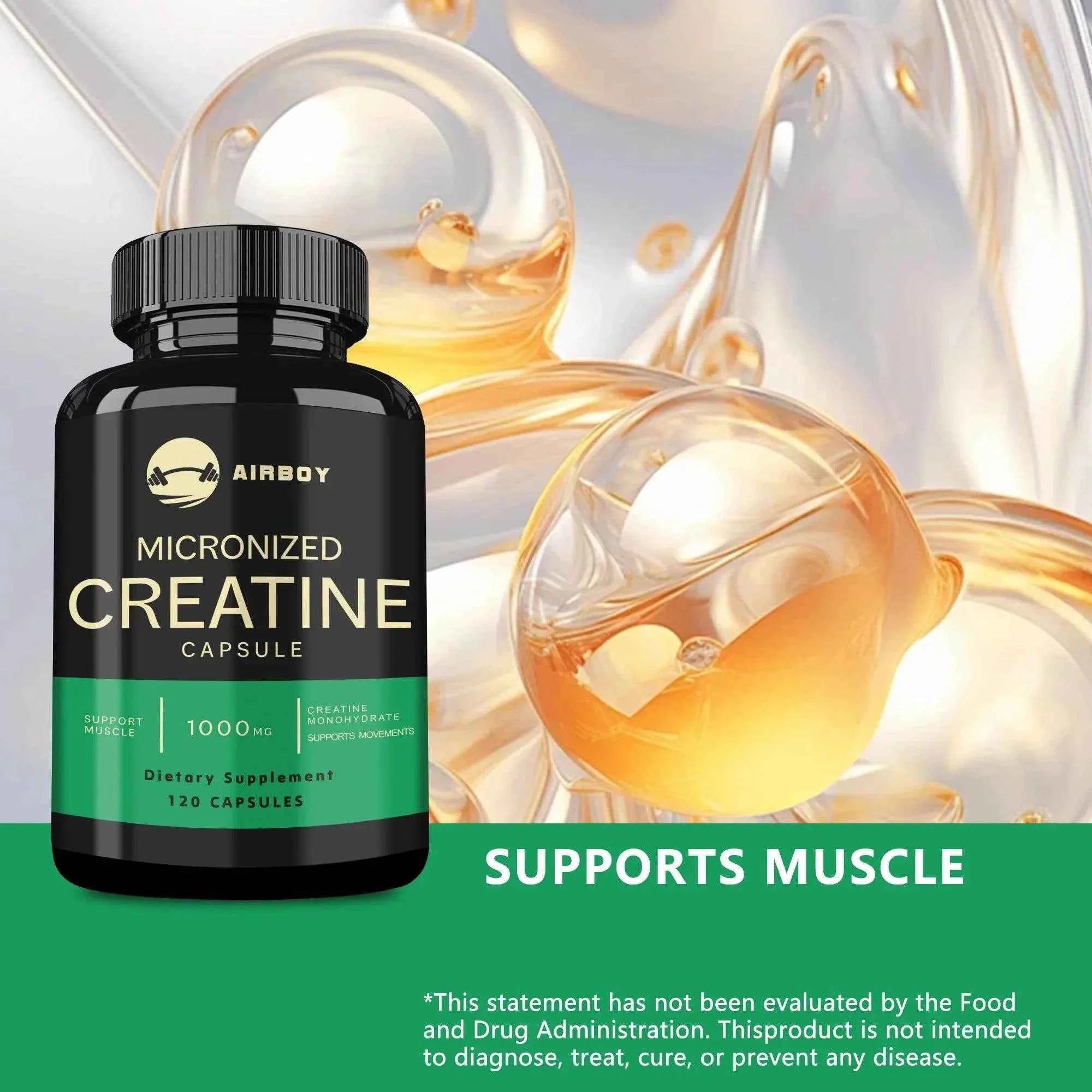 Micronized Creatine Capsules - for Muscle Endurance, Build Muscle &amp; Enhance Performance - 120 Capsules