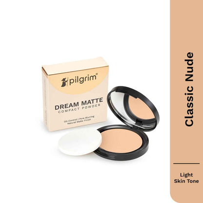 Pilgrim Classic Nude Matte Finish Compact Powder Absorbs Oil, Conceals &amp; Gives Radiant Skin