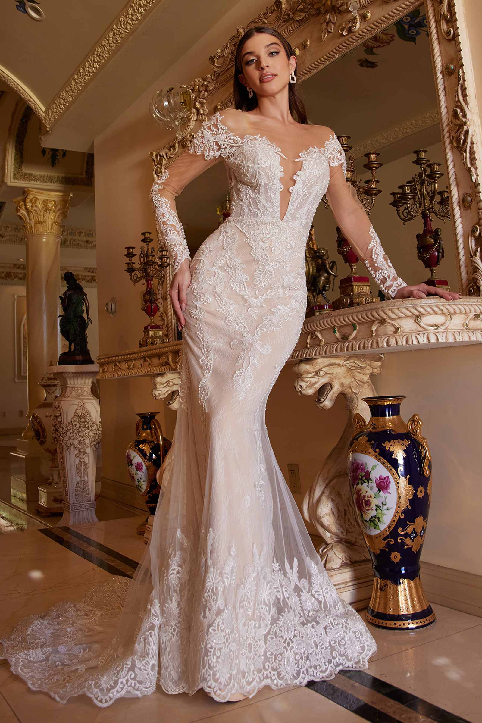 Andrea &amp; Leo A1022 Bohemian Lace Mermaid Gown