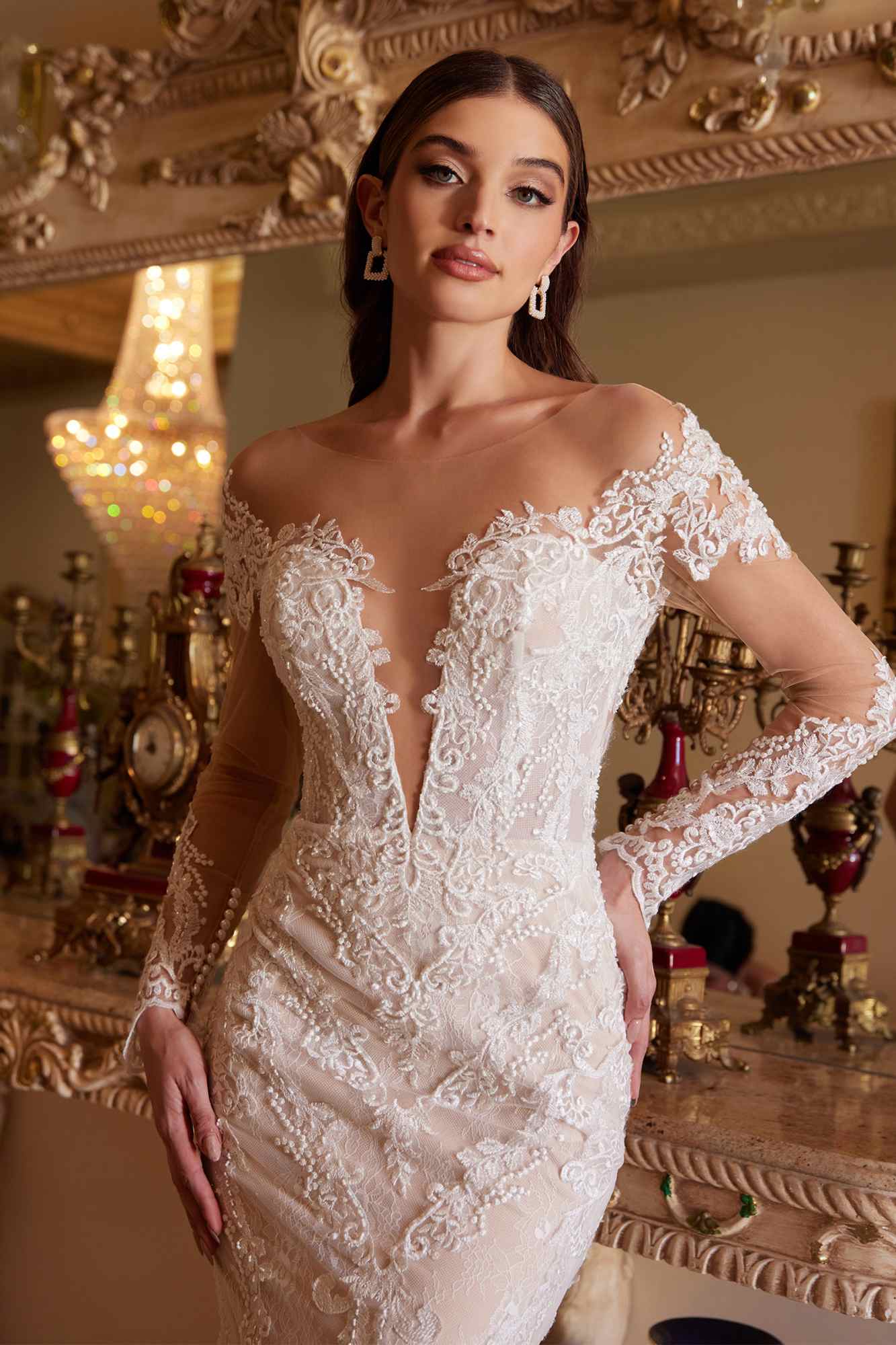 Andrea &amp; Leo A1022 Bohemian Lace Mermaid Gown