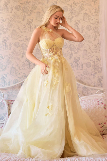 Andrea &amp; Leo A1053 Leila A-Line Ball Gown One Shoulder