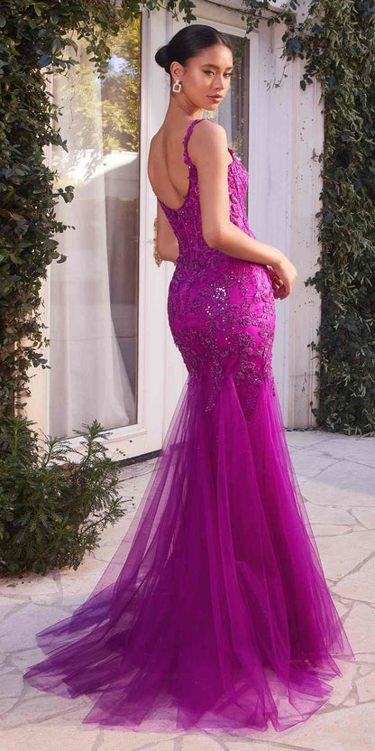 Andrea &amp; Leo A1231 Long Fitted Lace and Tulle Mermaid Gown