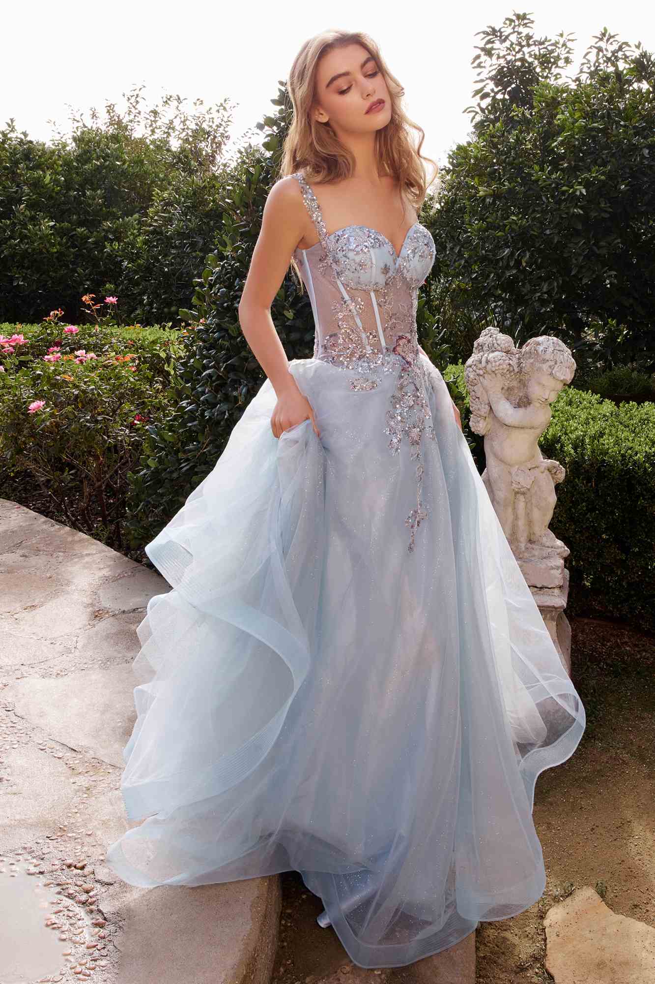 Andrea &amp; Leo A1258 Long Embellished Tulle A-Line Ball Gown