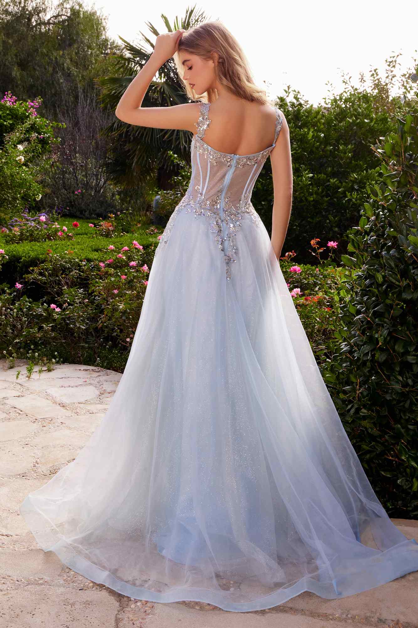 Andrea &amp; Leo A1258 Long Embellished Tulle A-Line Ball Gown