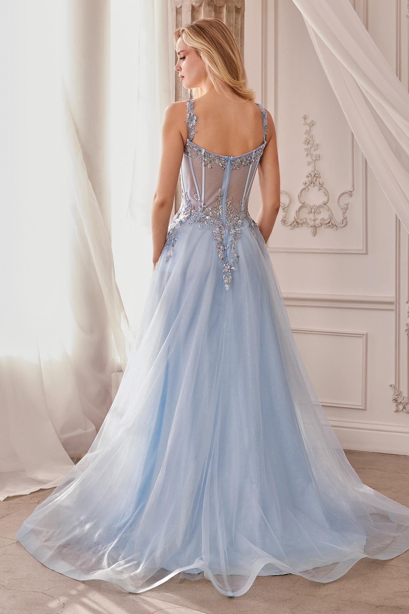 Andrea &amp; Leo A1258 Long Embellished Tulle A-Line Ball Gown