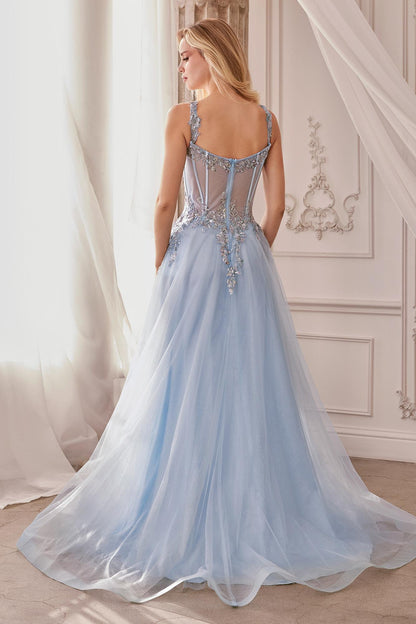 Andrea &amp; Leo A1258 Long Embellished Tulle A-Line Ball Gown