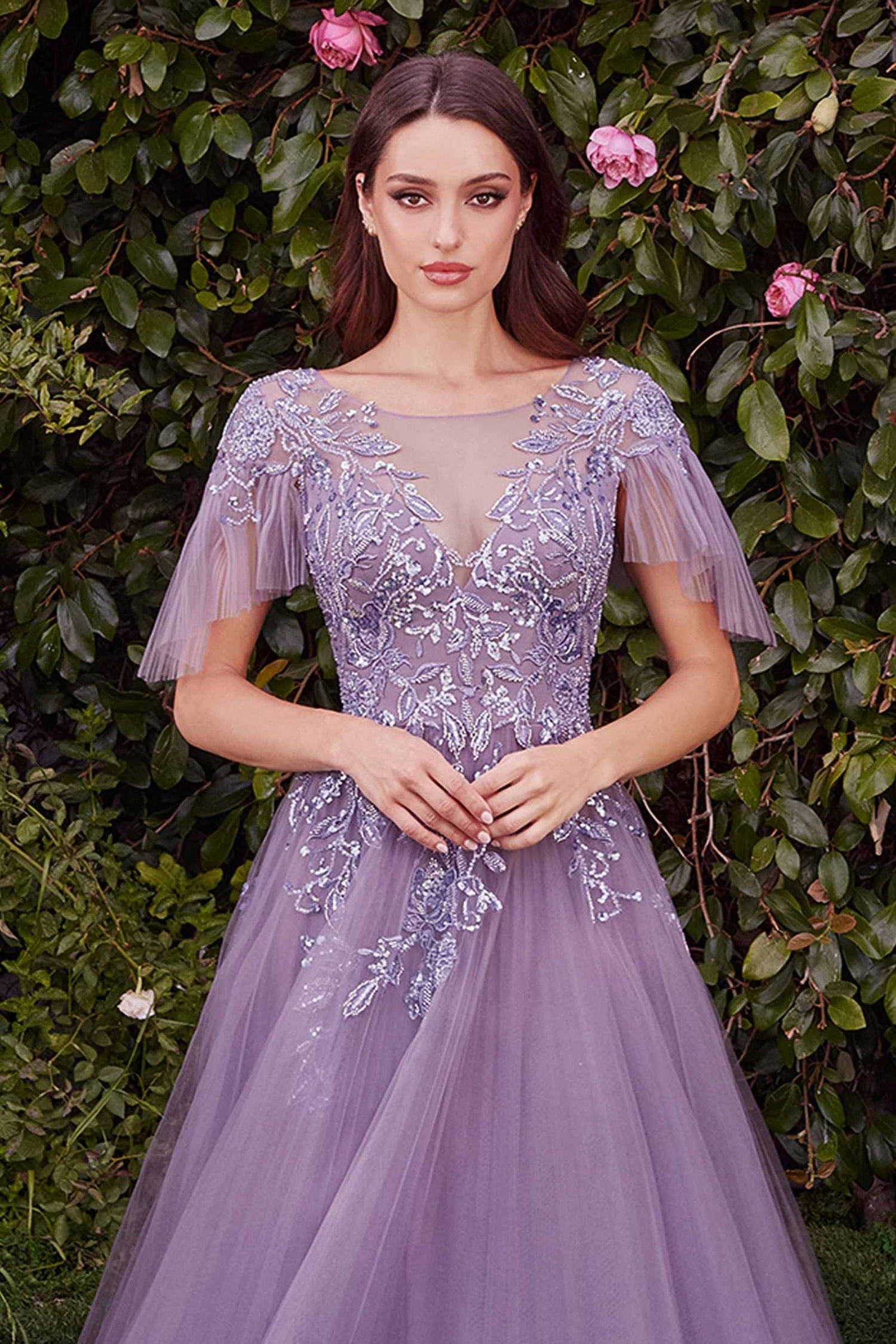 Andrea &amp; Leo A1351 Embellished Lace Layered Tulle Ball Gown