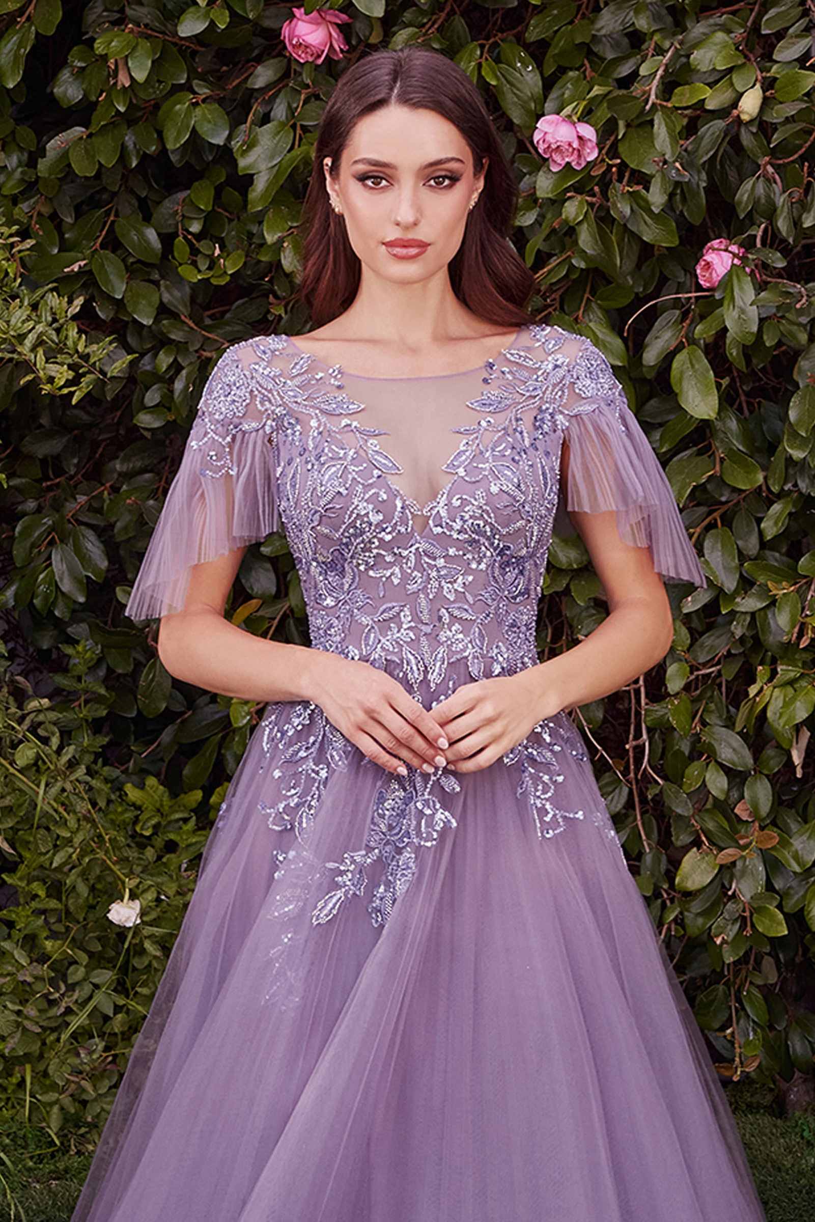 Andrea &amp; Leo A1351 Embellished Lace Layered Tulle Ball Gown
