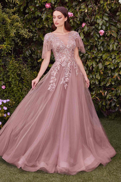 Andrea &amp; Leo A1351 Embellished Lace Layered Tulle Ball Gown