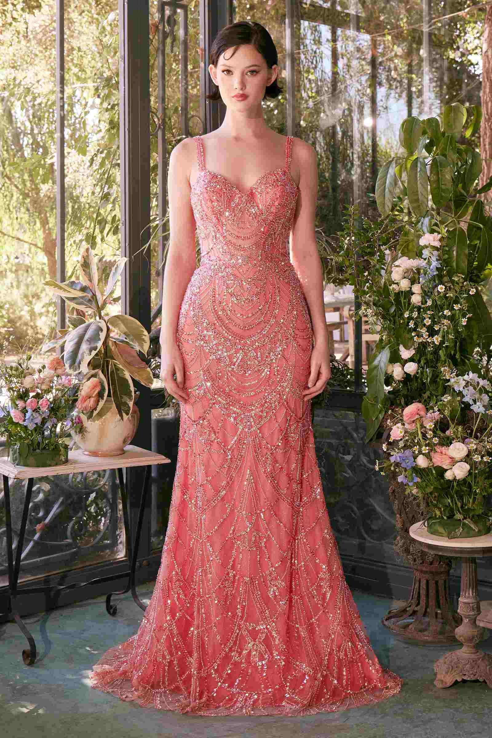 Andrea &amp; Leo A1363 Dress Fitted Beaded Evening Gown