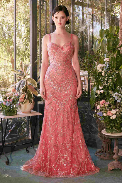 Andrea &amp; Leo A1363 Dress Fitted Beaded Evening Gown