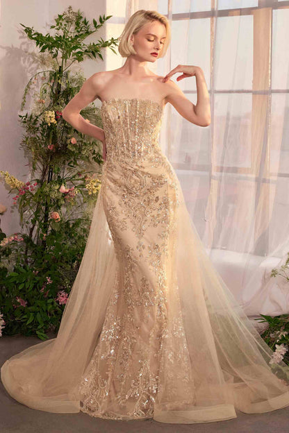 Andrea &amp; Leo A1365 Dress Strapless Overskirt Glimmering Gown