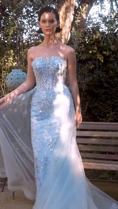 Andrea &amp; Leo A1365 Dress Strapless Overskirt Glimmering Gown