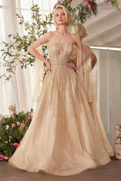 Andrea &amp; Leo A1369 Dress Strapless A-Line Ombre Beaded Gown