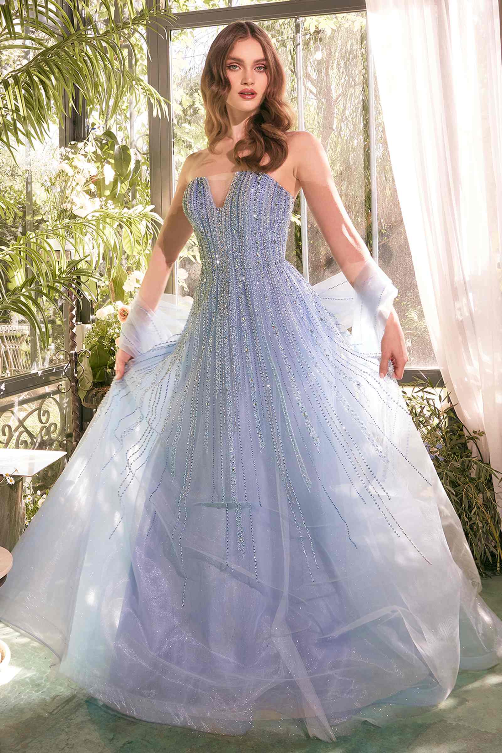 Andrea &amp; Leo A1369 Dress Strapless A-Line Ombre Beaded Gown