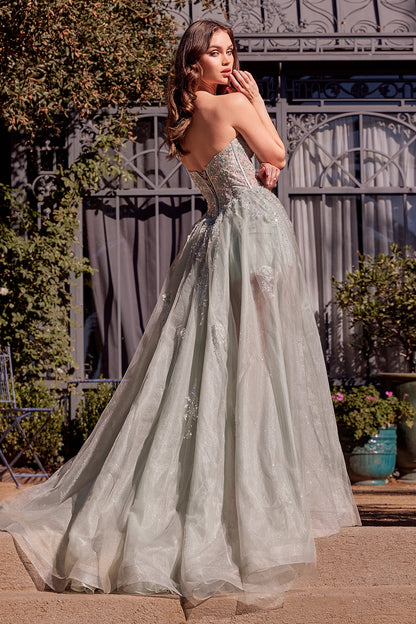 Andrea &amp; Leo A1381 Tulle Daisy Asymmetric A-Line Gown