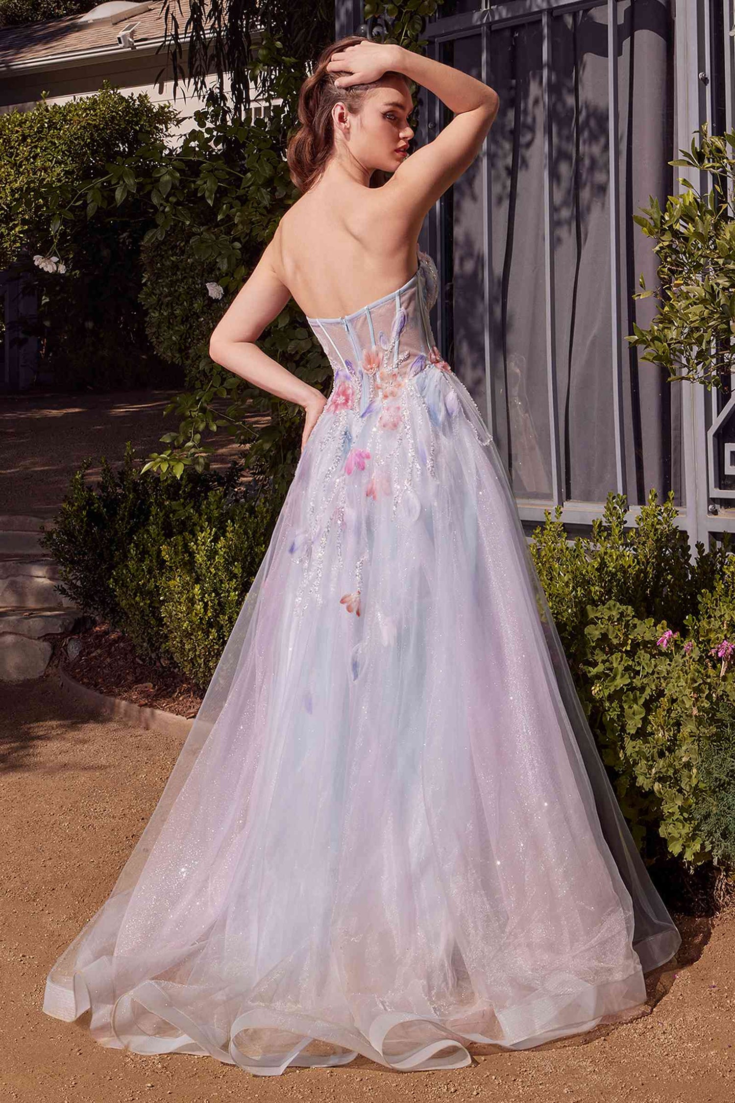 Andrea &amp; Leo A1383 Dress Watercolor Floral A-Line Gown