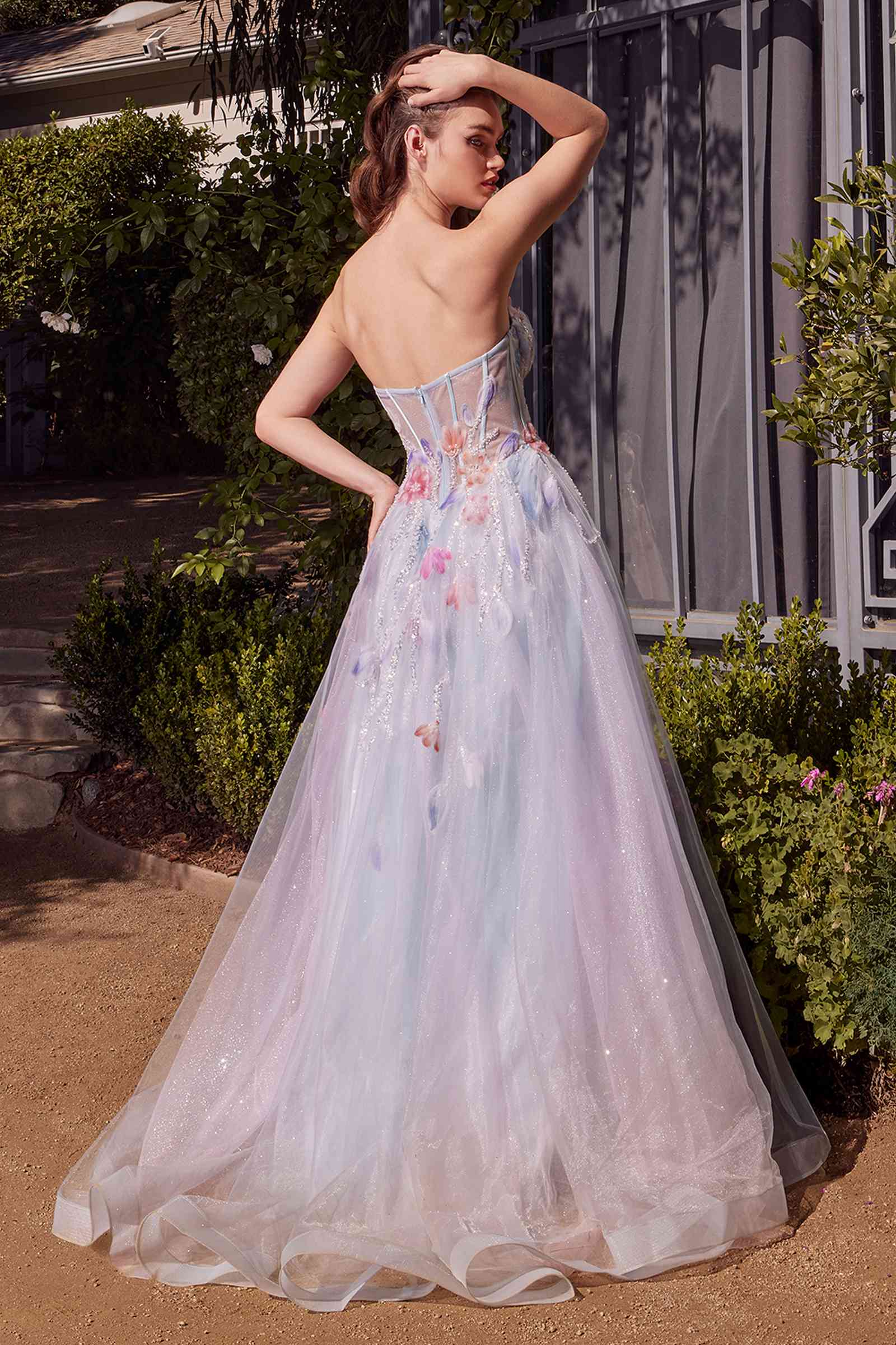 Andrea &amp; Leo A1383 Dress Watercolor Floral A-Line Gown
